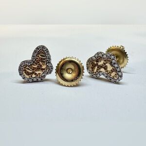 Brand new never worn genuine natural diamonds and Nugget screwback earrings 10k